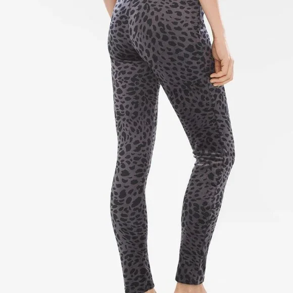 Chico's Velour Animal-Print Legging Pants Gray Black Plus Size 4 20/22 H12256 - Picture 7 of 9
